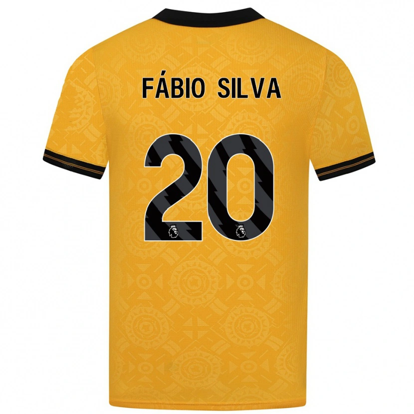 Danxen Mænd Fábio Silva #20 Gul Sort Hjemmebane Spillertrøjer 2025/26 Trøje T-Shirt