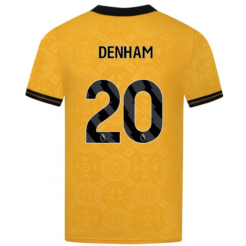 Danxen Mænd Ania Denham #20 Gul Sort Hjemmebane Spillertrøjer 2025/26 Trøje T-Shirt