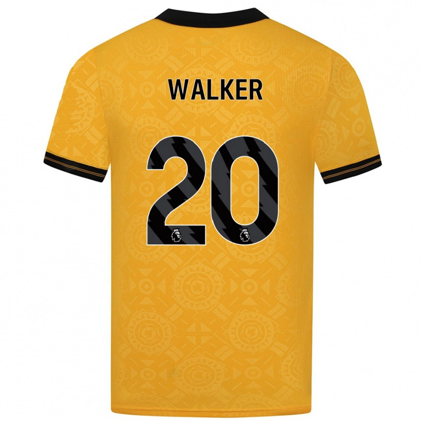 Danxen Mænd Lowri Walker #20 Gul Sort Hjemmebane Spillertrøjer 2025/26 Trøje T-Shirt