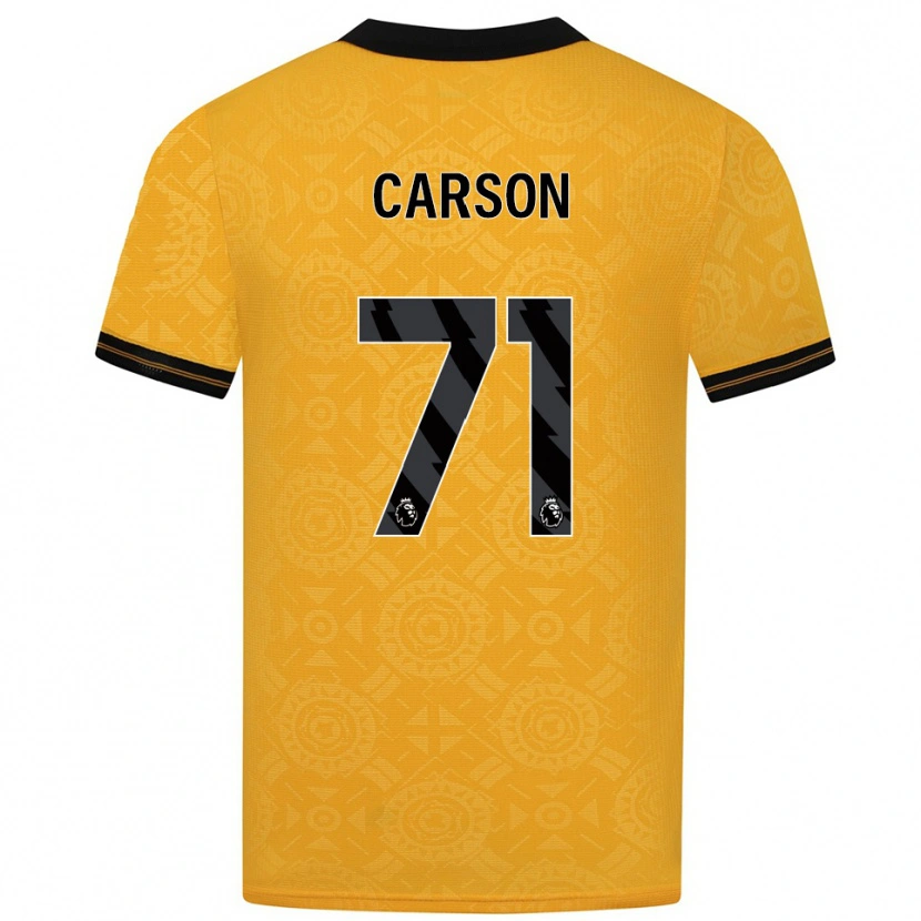 Danxen Mænd Hayden Carson #71 Gul Sort Hjemmebane Spillertrøjer 2025/26 Trøje T-Shirt