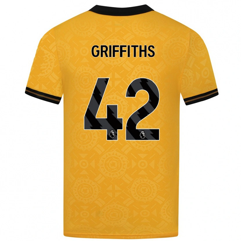 Danxen Mænd Harvey Griffiths #42 Gul Sort Hjemmebane Spillertrøjer 2025/26 Trøje T-Shirt