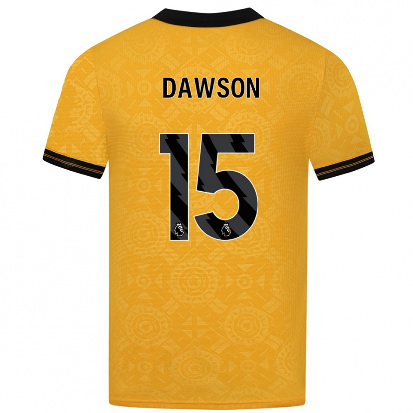 Danxen Mænd Craig Dawson #15 Gul Sort Hjemmebane Spillertrøjer 2025/26 Trøje T-Shirt