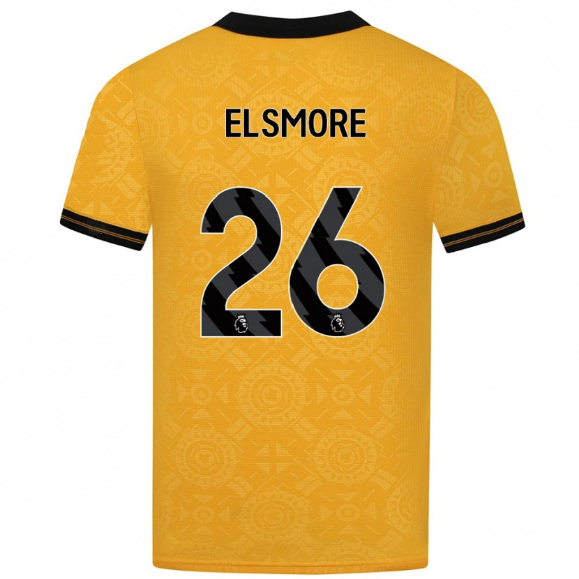 Danxen Mænd Ria Elsmore #26 Gul Sort Hjemmebane Spillertrøjer 2025/26 Trøje T-Shirt