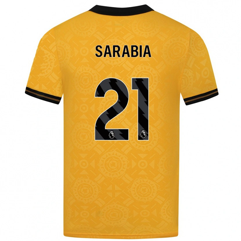Danxen Mænd Pablo Sarabia #21 Gul Sort Hjemmebane Spillertrøjer 2025/26 Trøje T-Shirt