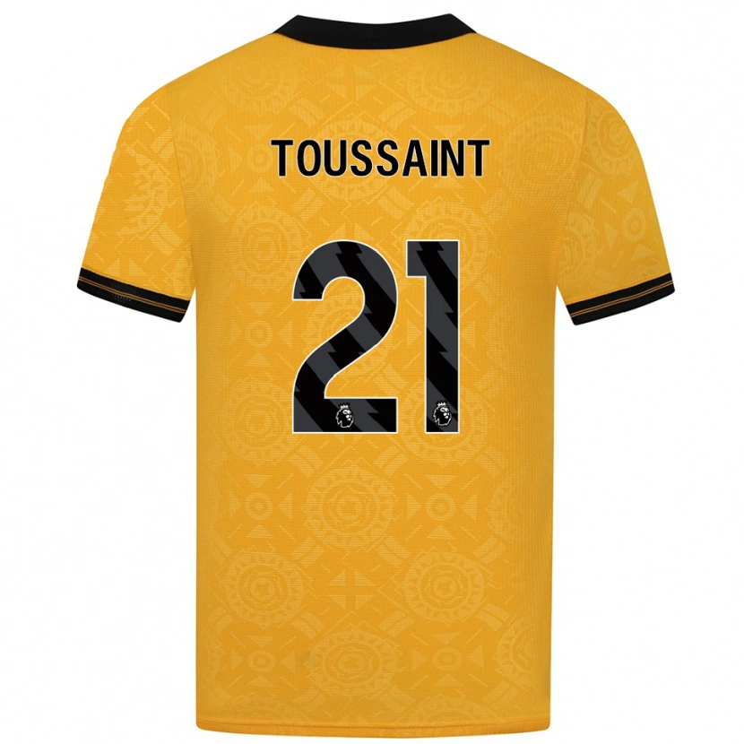 Danxen Mænd Destiney Toussaint #21 Gul Sort Hjemmebane Spillertrøjer 2025/26 Trøje T-Shirt