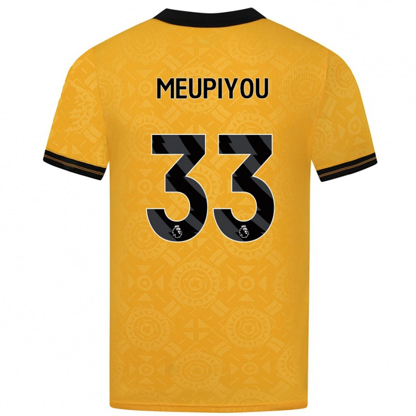 Danxen Mænd Bastien Meupiyou #33 Gul Sort Hjemmebane Spillertrøjer 2025/26 Trøje T-Shirt