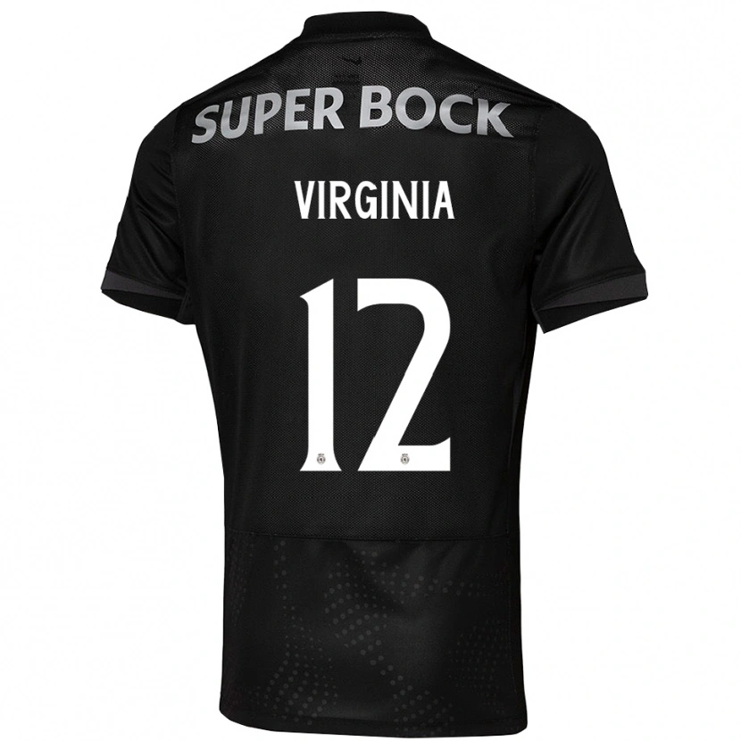 Danxen Mænd João Virgínia #12 Sort Hvid Udebane Spillertrøjer 2025/26 Trøje T-Shirt