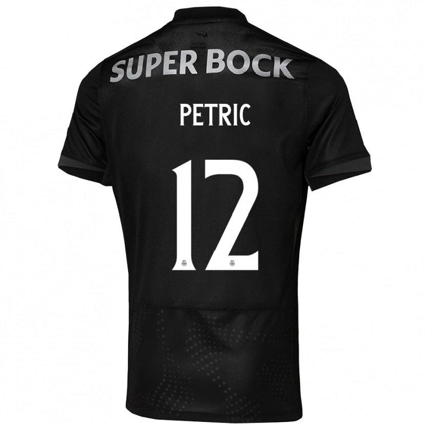 Danxen Mænd Luka Petric #12 Sort Hvid Udebane Spillertrøjer 2025/26 Trøje T-Shirt
