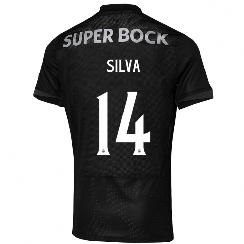 Danxen Mænd Guilherme Silva #14 Sort Hvid Udebane Spillertrøjer 2025/26 Trøje T-Shirt