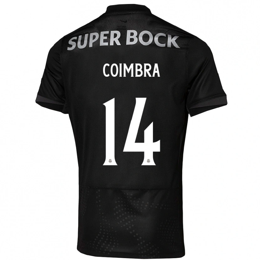 Danxen Mænd Telmo Coimbra #14 Sort Hvid Udebane Spillertrøjer 2025/26 Trøje T-Shirt