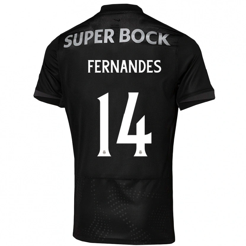 Danxen Mænd Santiago Fernandes #14 Sort Hvid Udebane Spillertrøjer 2025/26 Trøje T-Shirt
