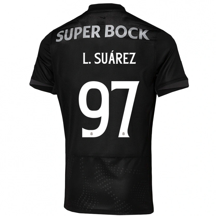 Danxen Mænd Luis Suárez #97 Sort Hvid Udebane Spillertrøjer 2025/26 Trøje T-Shirt