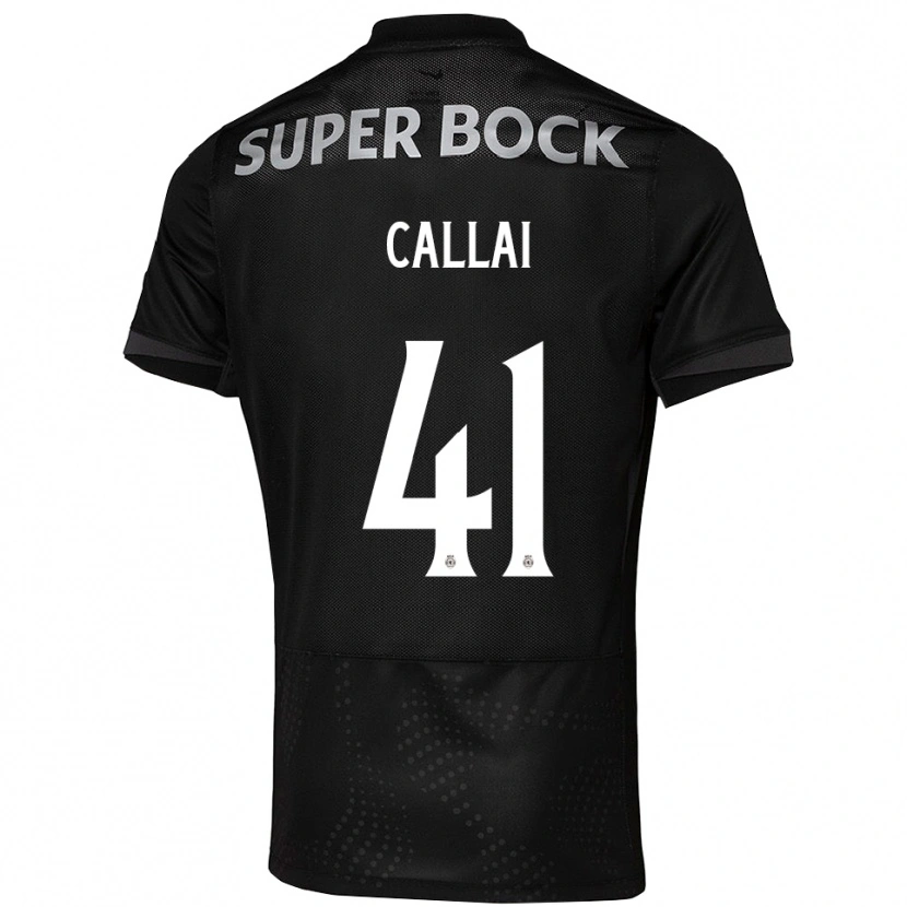 Danxen Mænd Diego Callai #41 Sort Hvid Udebane Spillertrøjer 2025/26 Trøje T-Shirt