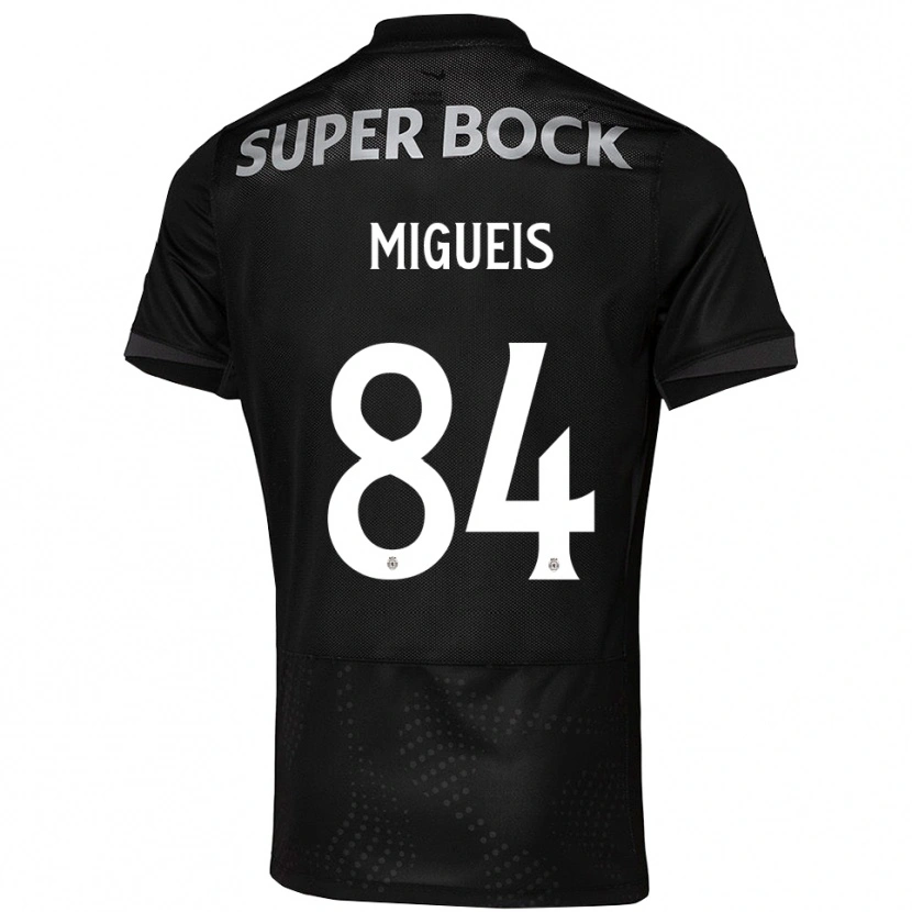 Danxen Mænd Pedro Miguéis #84 Sort Hvid Udebane Spillertrøjer 2025/26 Trøje T-Shirt