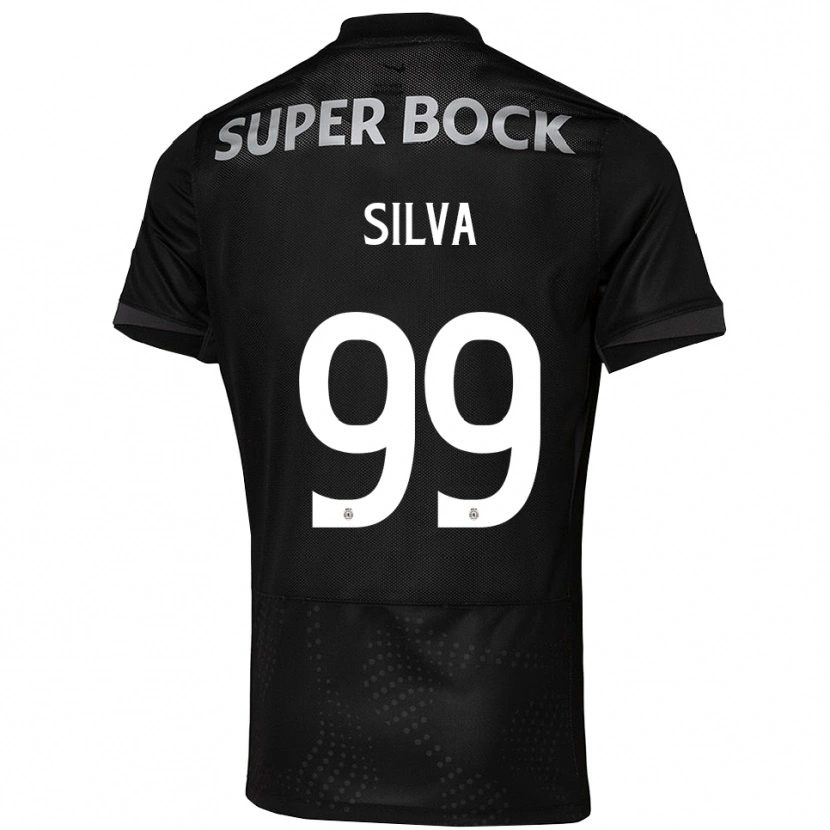 Danxen Mænd Francisco Silva #99 Sort Hvid Udebane Spillertrøjer 2025/26 Trøje T-Shirt