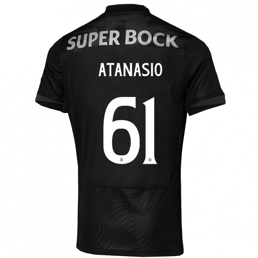 Danxen Mænd Atanásio #61 Sort Hvid Udebane Spillertrøjer 2025/26 Trøje T-Shirt