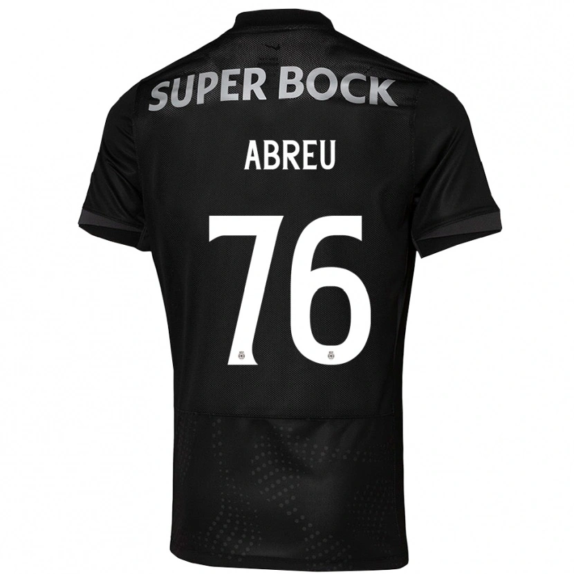 Danxen Mænd Diogo Abreu #76 Sort Hvid Udebane Spillertrøjer 2025/26 Trøje T-Shirt