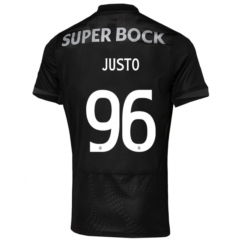 Danxen Mænd Samuel Justo #96 Sort Hvid Udebane Spillertrøjer 2025/26 Trøje T-Shirt