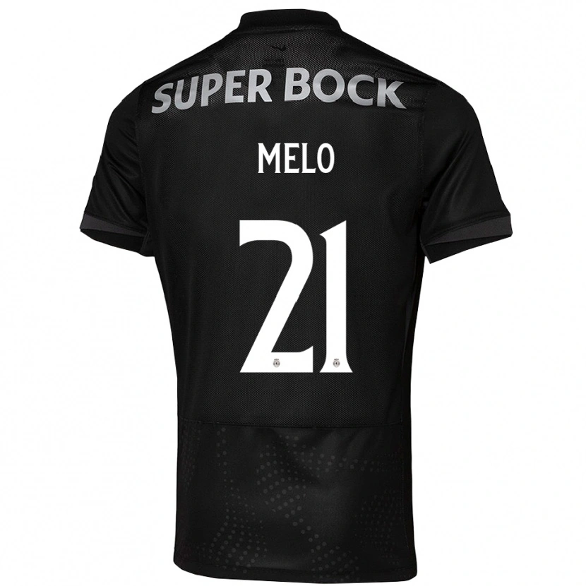 Danxen Mænd Gabriel Melo #21 Sort Hvid Udebane Spillertrøjer 2025/26 Trøje T-Shirt