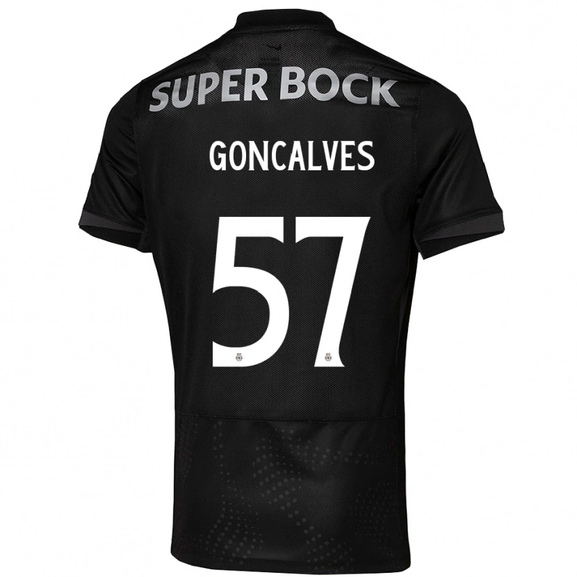 Danxen Mænd Inês Gonçalves #57 Sort Hvid Udebane Spillertrøjer 2025/26 Trøje T-Shirt
