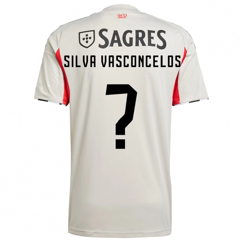Danxen Mænd Martim Silva Vasconcelos #0 Off White Rød Udebane Spillertrøjer 2025/26 Trøje T-Shirt