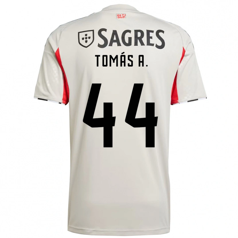 Danxen Mænd Tomás Araújo #44 Off White Rød Udebane Spillertrøjer 2025/26 Trøje T-Shirt