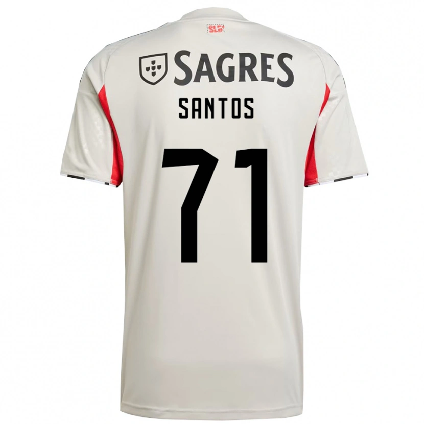 Danxen Mænd Leandro Santos #71 Off White Rød Udebane Spillertrøjer 2025/26 Trøje T-Shirt