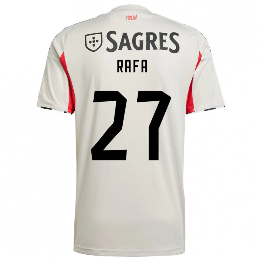 Danxen Mænd Rafa Silva #27 Off White Rød Udebane Spillertrøjer 2025/26 Trøje T-Shirt