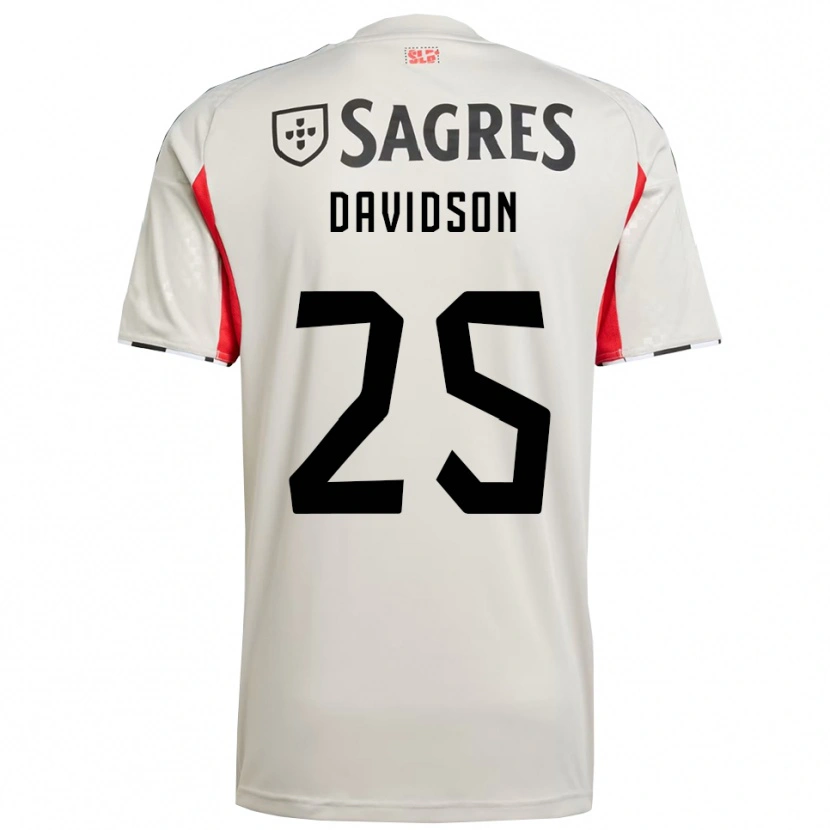 Danxen Mænd Chandra Davidson #25 Off White Rød Udebane Spillertrøjer 2025/26 Trøje T-Shirt