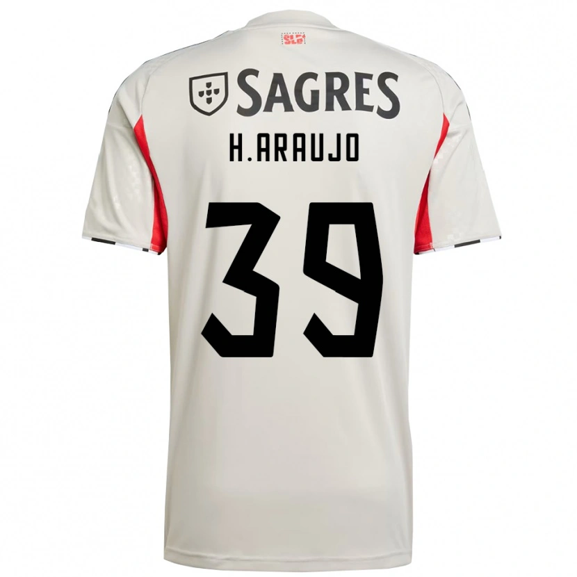 Danxen Mænd Henrique Araújo #39 Off White Rød Udebane Spillertrøjer 2025/26 Trøje T-Shirt