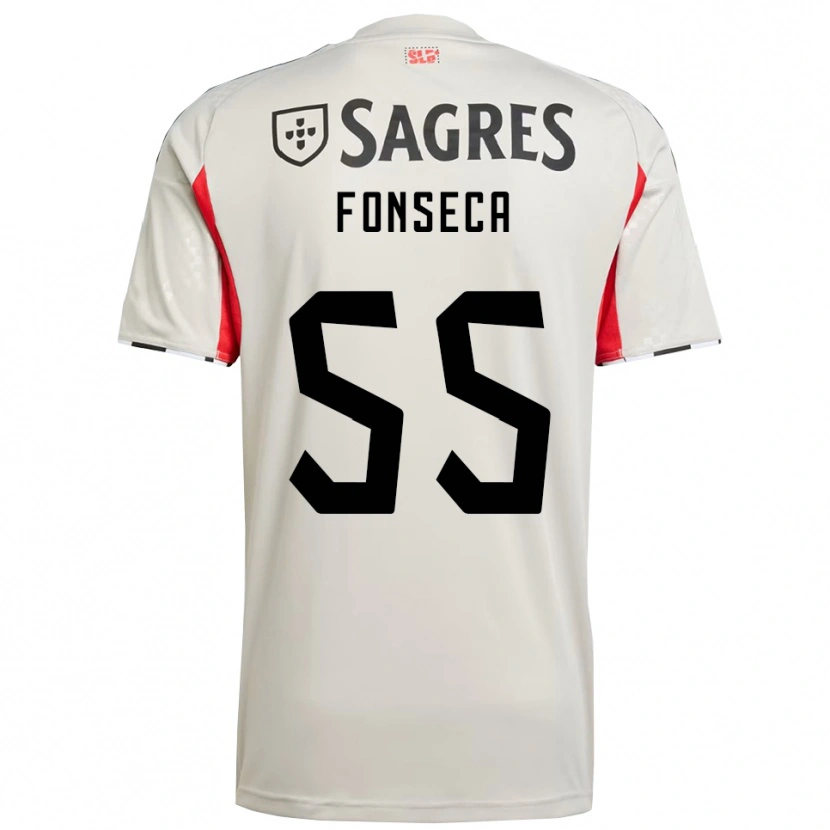 Danxen Mænd João Fonseca #55 Off White Rød Udebane Spillertrøjer 2025/26 Trøje T-Shirt
