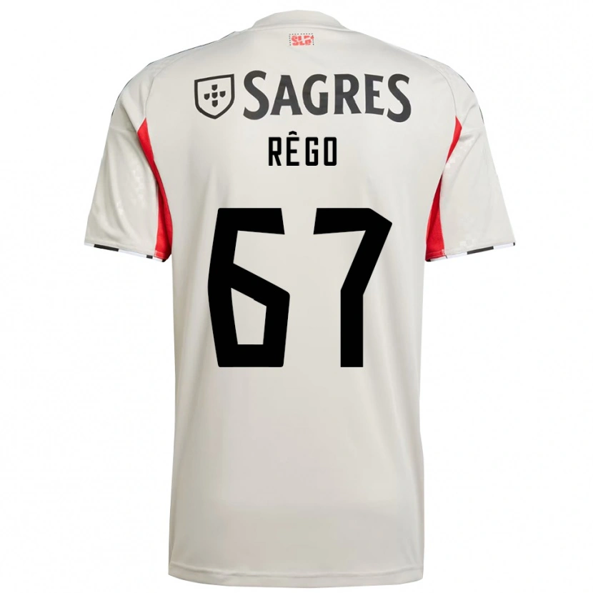 Danxen Mænd Rodrigo Rêgo #67 Off White Rød Udebane Spillertrøjer 2025/26 Trøje T-Shirt