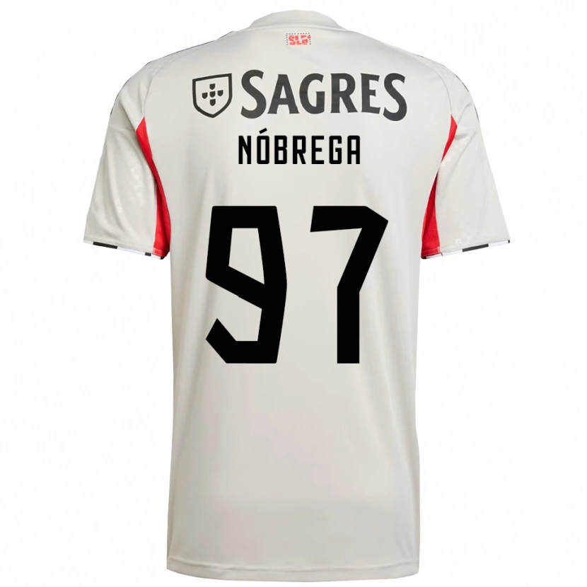 Danxen Mænd Ricardo Nóbrega #97 Off White Rød Udebane Spillertrøjer 2025/26 Trøje T-Shirt
