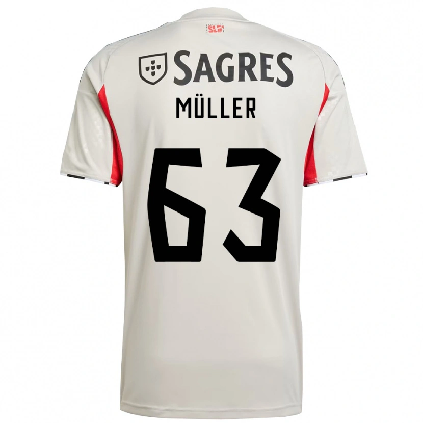Danxen Mænd José Müller #63 Off White Rød Udebane Spillertrøjer 2025/26 Trøje T-Shirt