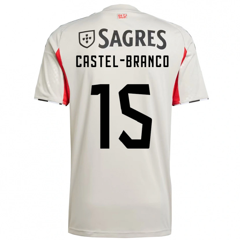 Danxen Mænd Diego Castel Branco #15 Off White Rød Udebane Spillertrøjer 2025/26 Trøje T-Shirt