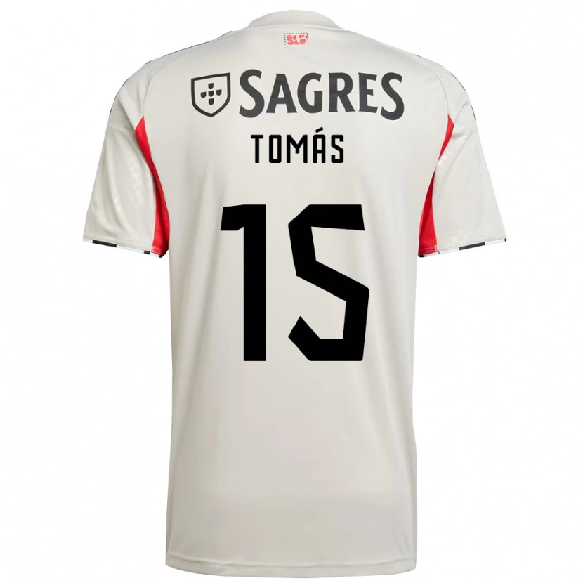 Danxen Mænd Tomás Ferreira #15 Off White Rød Udebane Spillertrøjer 2025/26 Trøje T-Shirt