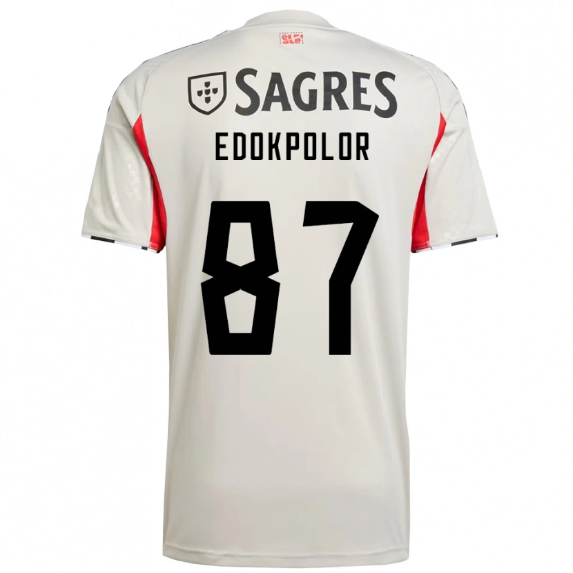 Danxen Mænd Peter Edokpolor #87 Off White Rød Udebane Spillertrøjer 2025/26 Trøje T-Shirt