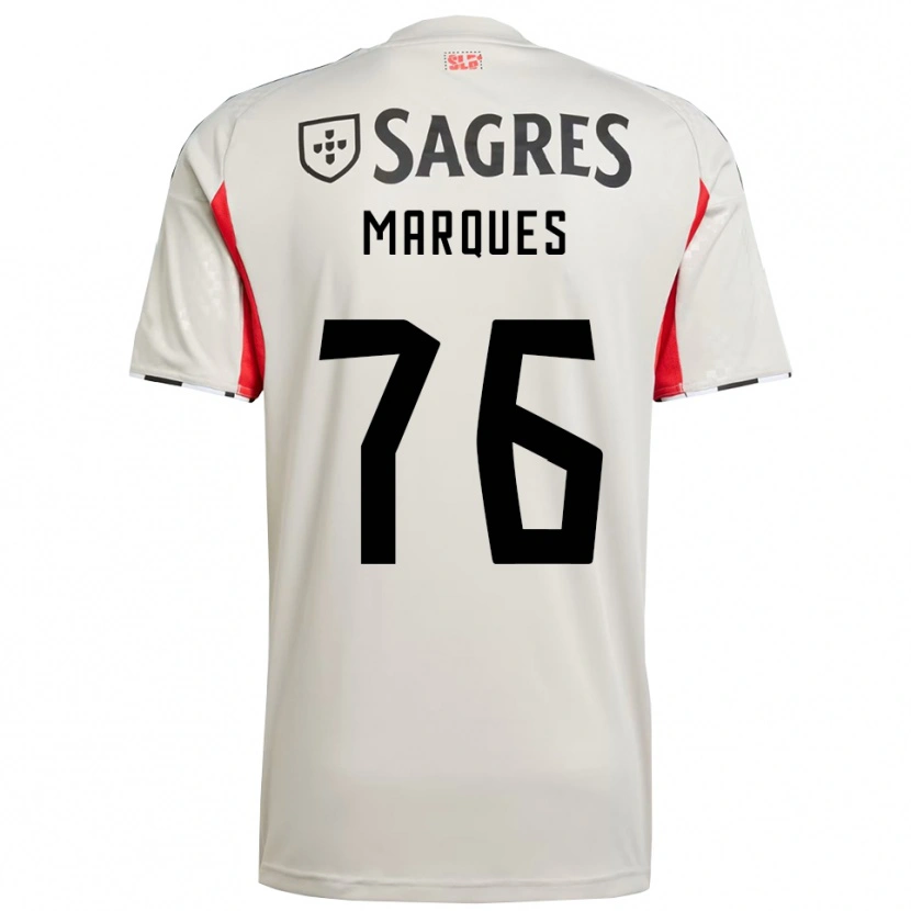 Danxen Mænd Gustavo Marques #76 Off White Rød Udebane Spillertrøjer 2025/26 Trøje T-Shirt