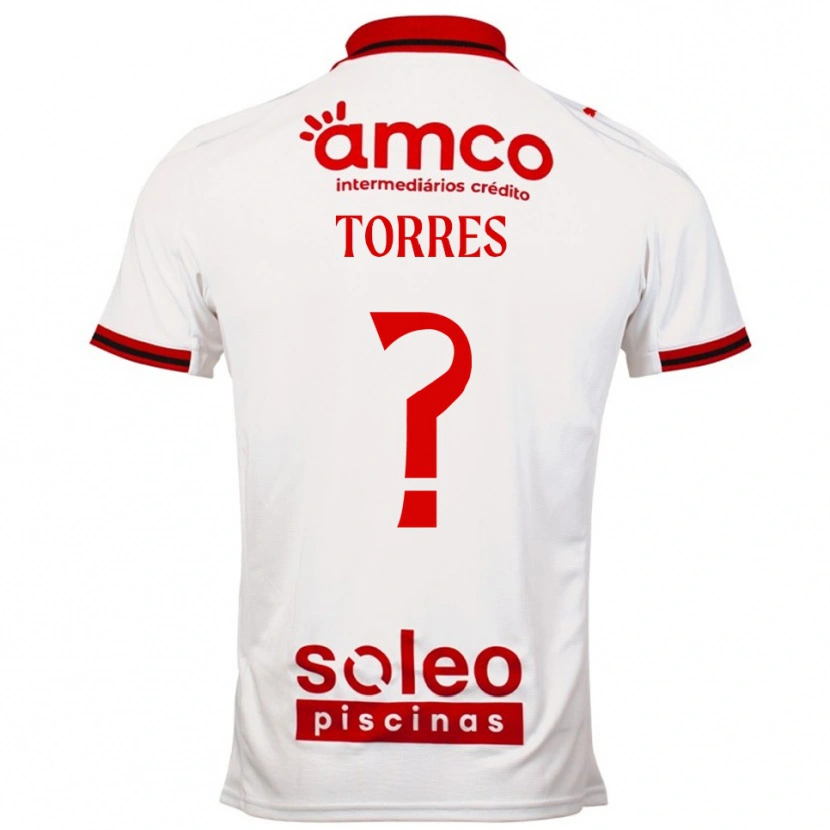 Danxen Mænd Marco Torres #0 Hvid Rød Udebane Spillertrøjer 2025/26 Trøje T-Shirt