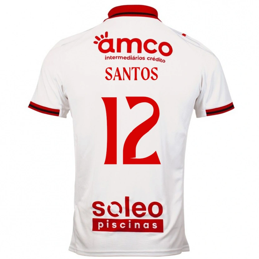 Danxen Mænd Matheus Santos #12 Hvid Rød Udebane Spillertrøjer 2025/26 Trøje T-Shirt