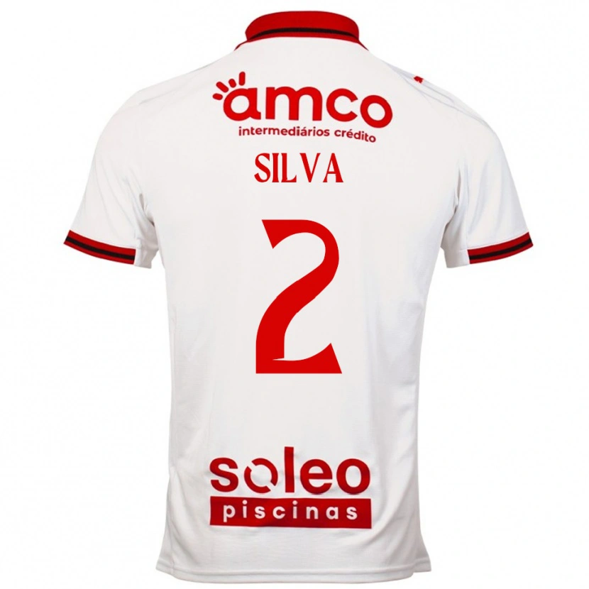 Danxen Mænd Lourenço Silva #2 Hvid Rød Udebane Spillertrøjer 2025/26 Trøje T-Shirt