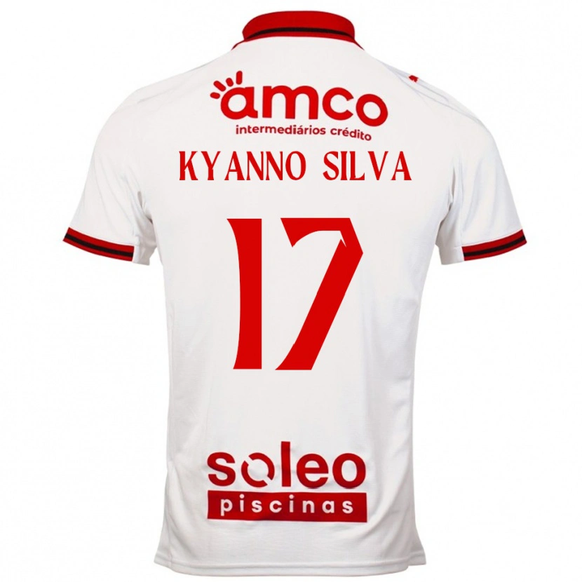 Danxen Mænd Kyanno Silva #17 Hvid Rød Udebane Spillertrøjer 2025/26 Trøje T-Shirt