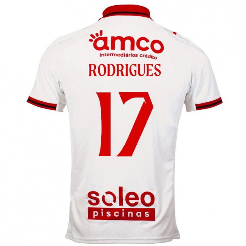 Danxen Mænd Tânia Rodrigues #17 Hvid Rød Udebane Spillertrøjer 2025/26 Trøje T-Shirt