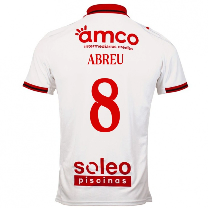 Danxen Mænd Rodrigo Abreu #8 Hvid Rød Udebane Spillertrøjer 2025/26 Trøje T-Shirt