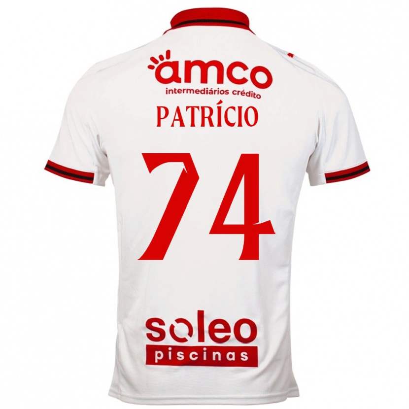 Danxen Mænd Nuno Patrício #74 Hvid Rød Udebane Spillertrøjer 2025/26 Trøje T-Shirt