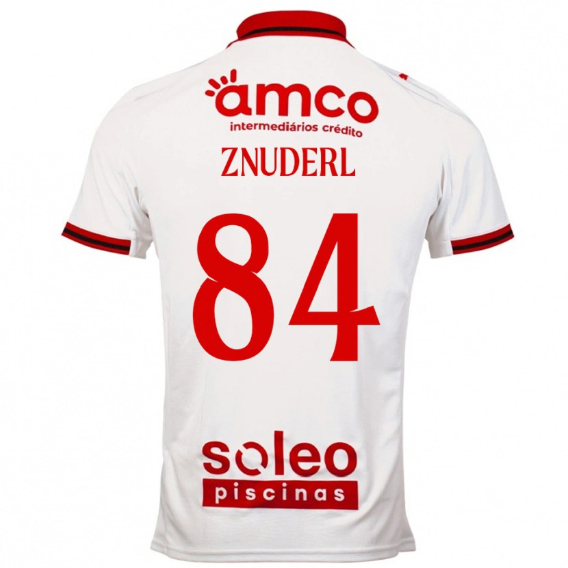 Danxen Mænd Tai Znuderl #84 Hvid Rød Udebane Spillertrøjer 2025/26 Trøje T-Shirt