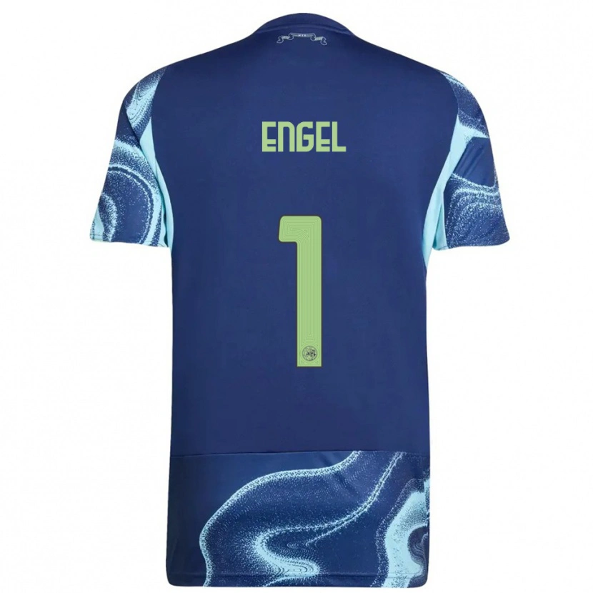 Danxen Mænd Mark Engel #1 Navy Himmelblå Udebane Spillertrøjer 2025/26 Trøje T-Shirt
