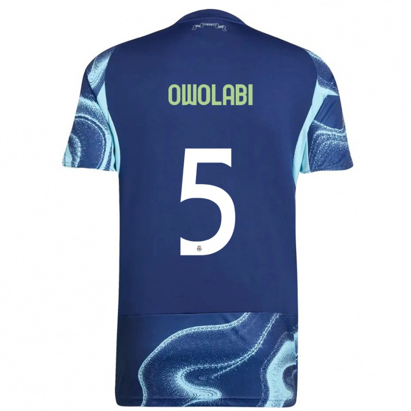 Danxen Mænd Eniola Owolabi #5 Navy Himmelblå Udebane Spillertrøjer 2025/26 Trøje T-Shirt