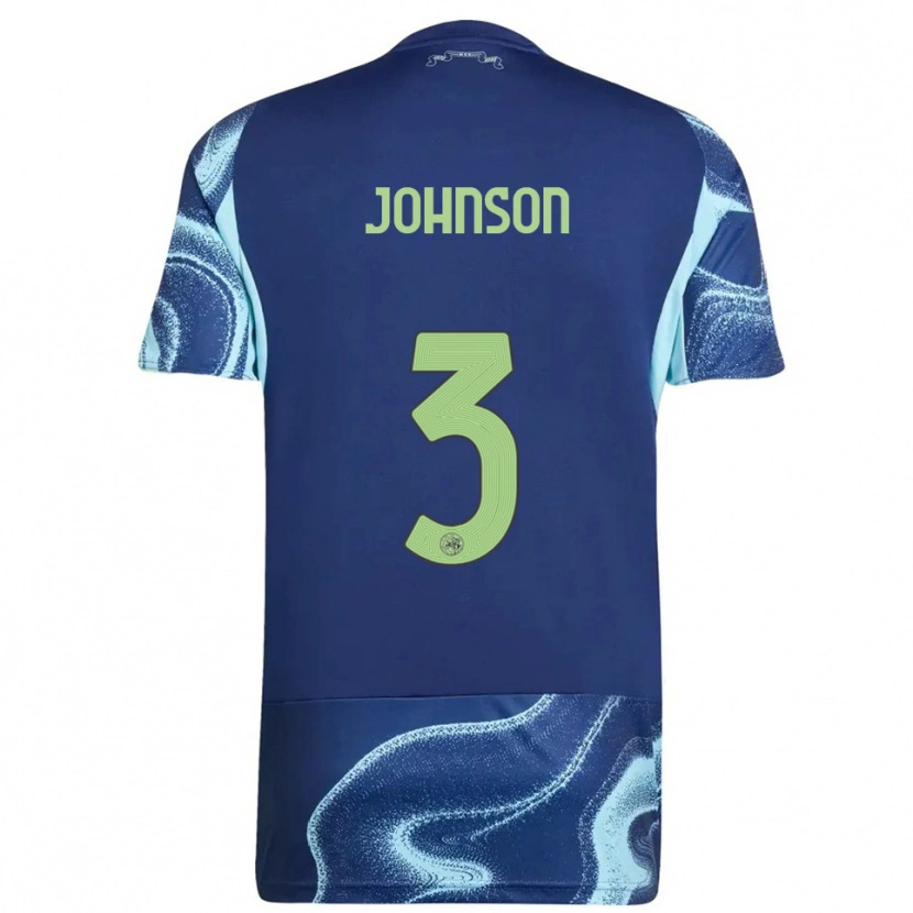 Danxen Mænd Jinairo Johnson #3 Navy Himmelblå Udebane Spillertrøjer 2025/26 Trøje T-Shirt