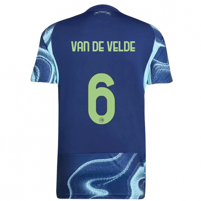 Danxen Mænd Jonna Van De Velde #6 Navy Himmelblå Udebane Spillertrøjer 2025/26 Trøje T-Shirt
